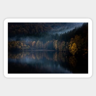 'Dark Autumn Gold', Loch Faskally, Pitlochry Sticker